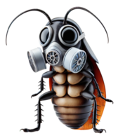 Gas Mask Cockroach. Post Apocalyptic Insect png