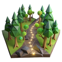 Luminous Path Illustration A Magical Forest Trail with Glowing Lights png