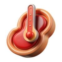 Render of a Thermometer on an Abstract Red and Orange Background png
