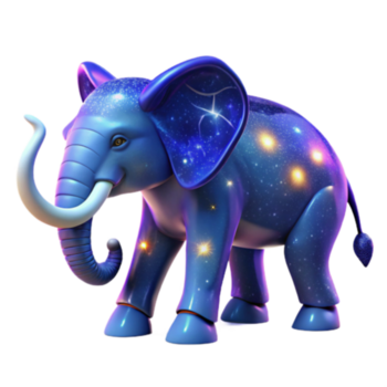 celestial elefante render uma cósmico fantasia ilustração png