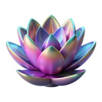 Iridescent Lotus Flower Render Abstract Background png