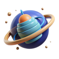 Abstract Render of a Colorful Planetary System png