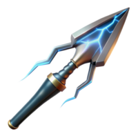 Render of Electric Spear Game Asset, Fantasy Weapon, Sci-fi Spear, Blue Energy Spear, Powerful Weapon, Ancient Spear, Futuristic Spear, Game Design Element, Magical Spear, Sharp Spearhead png