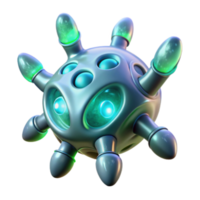 Futuristic Render of a Glowing Bio-Mechanical Orb png