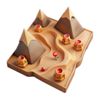 deserto oásis render pirâmides, enrolamento caminho, e vermelho gemas png