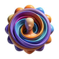 Abstract Render of a Formless Figure in a Colorful Swirling Vortex png