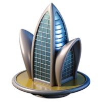 Futuristic Cityscape Render Modern Building Illustration with Sleek Design, Abstract Architecture, and Glass Facade png