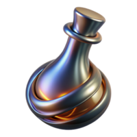 abstrato render do uma metálico esfera com uma como uma garrafa estrutura png