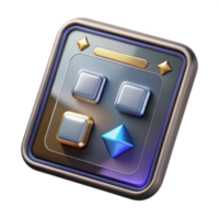 Render of Metallic Interface with Buttons and Gem png