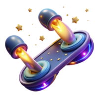 Render of a Futuristic Joystick with Glowing Elements and Stars png