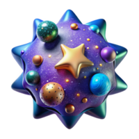 Render of a Starry Orb with Colorful Spheres Abstract Background Image png