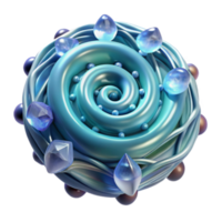 Render Abstract Swirl Orb with Gems and Beads png
