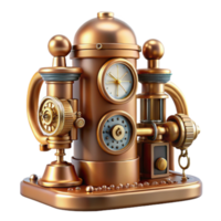 Steampunk Clockwork Machine Render png