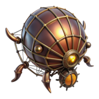 Steampunk Orb Robot Render A Futuristic Mechanical Sphere with Intricate Details png