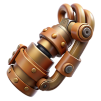 Steampunk Gadget Render, Golden Brown Mechanical Device Illustration png
