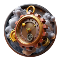 Steampunk Clock Render Abstract Background Image png
