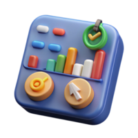 Render Colorful Data Dashboard Interface App Icon Illustration png