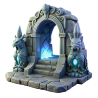 Mystical Stone Archway Render Fantasy Game Asset png