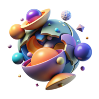 Vibrant Abstract Sphere Illustration Colorful Spheres and Geometric Shapes Composition png