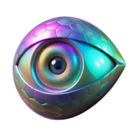Iridescent Eye Orb Abstract Background Hexagonal Pattern Futuristic Design png