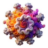 Whimsical Render of Colorful Swirling Clouds Abstract Background Image png