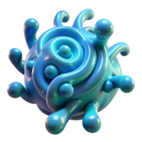 Abstract Render of a Swirling, Turquoise Blob png