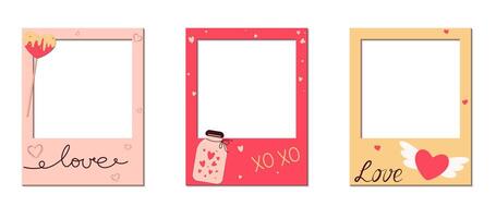 set of romantic frames vector
