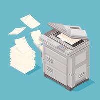 Isometric Modern Office Photocopier Machine Icon Illustration vector