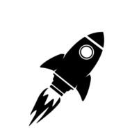 Retro Sci fi Space Rocket Icon Illustration vector