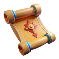 Mysterious scroll with magical aura png