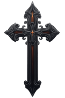 Elegant Ornate Cross Design with Intricate Detailing and Shadow Effects png
