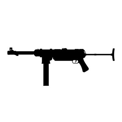 Submachine gunGerman MP 40 World War II Illustration Black Silhouette