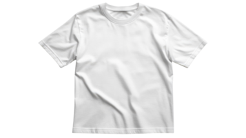 A plain white t-shirt displayed on a transparent background, showcasing its simple design and texture for apparel design or printing purposes. png