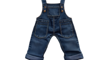 A pair of blue overalls with buttons on the front png