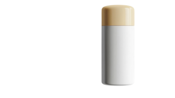 A sleek, cylindrical container with a beige lid, designed for personal care products, placed against a clear background. png