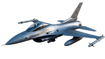 A sleek military jet flying through clear skies during daylight, showcasing advanced design and powerful capabilities in aviation technology. png