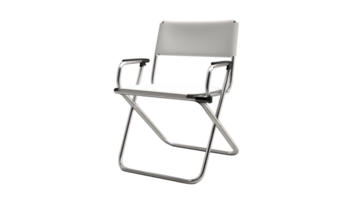 Modern folding chair with a minimalist design placed on a transparent background for versatile use in various settings. png