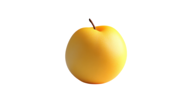 uma solteiro amarelo maçã com uma pequeno Castanho haste em uma transparente fundo, exibindo Está natural forma e vibrante cor. png