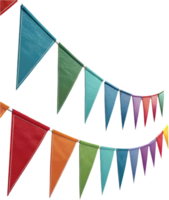Vibrant triangular pennant clipart perfect for carnival-themed event designs. . png