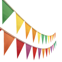 Create vibrant celebration designs with triangular pennant clipart. . png