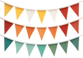 Triangular pennant clipart for designing fun and cheerful celebration themes. . png