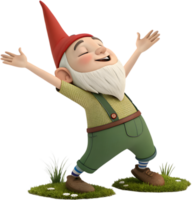 Cheerful gnome character relaxing with playful attitude for clipart. . png