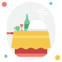 Elegant Dining Table Setup with Drinks and Food vector