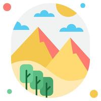 Scenic Illustration of Mountains and Trees vector