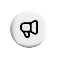 Megaphone icon on a white button png