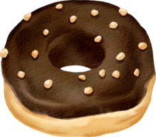 A chocolate donut with sprinkles on top png