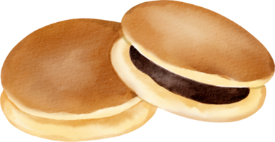 Two sandwiches with a chocolate filling on top png