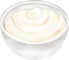 A bowl of whipped cream on a black background png