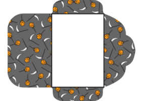 Halloween-Themed Envelope with Lollipop and Scythe Patterns png
