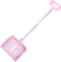 A pink shovel with a handle on a black background png